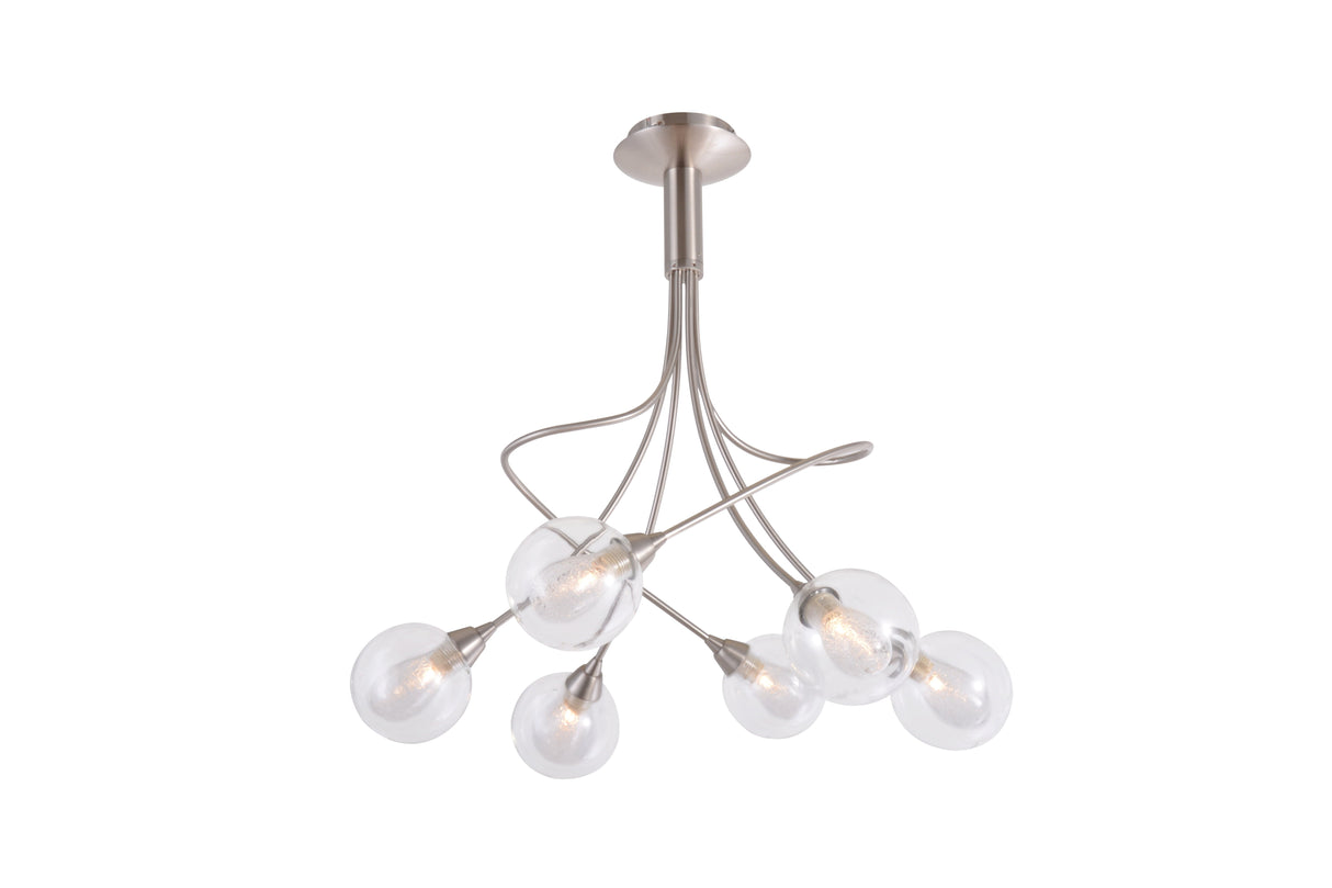Lustre Spring nickel satiné 6 lumières D54 LD 5058-6SP