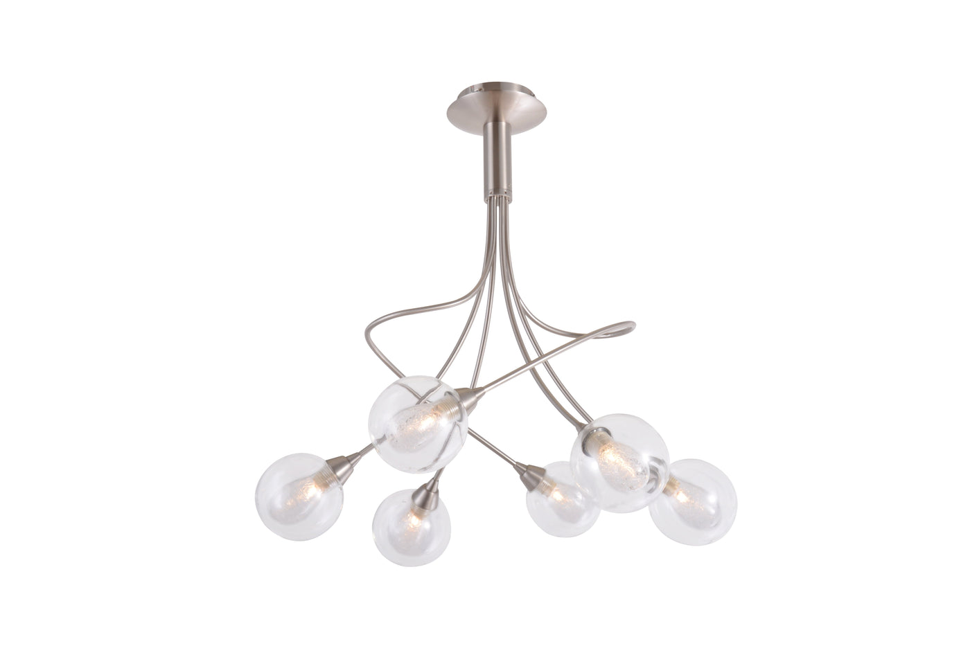 Lustre Spring nickel satiné 6 lumières D54 LD 5058-6SP