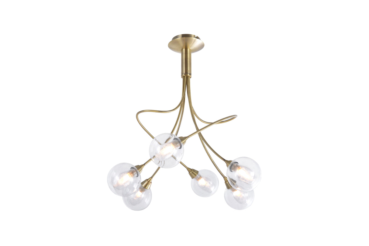 Lustre Spring laiton patiné 6 lumières LD 5058-6AP D54