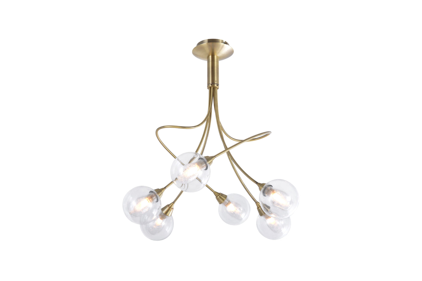 Lustre Spring laiton patiné 6 lumières LD 5058-6AP D54