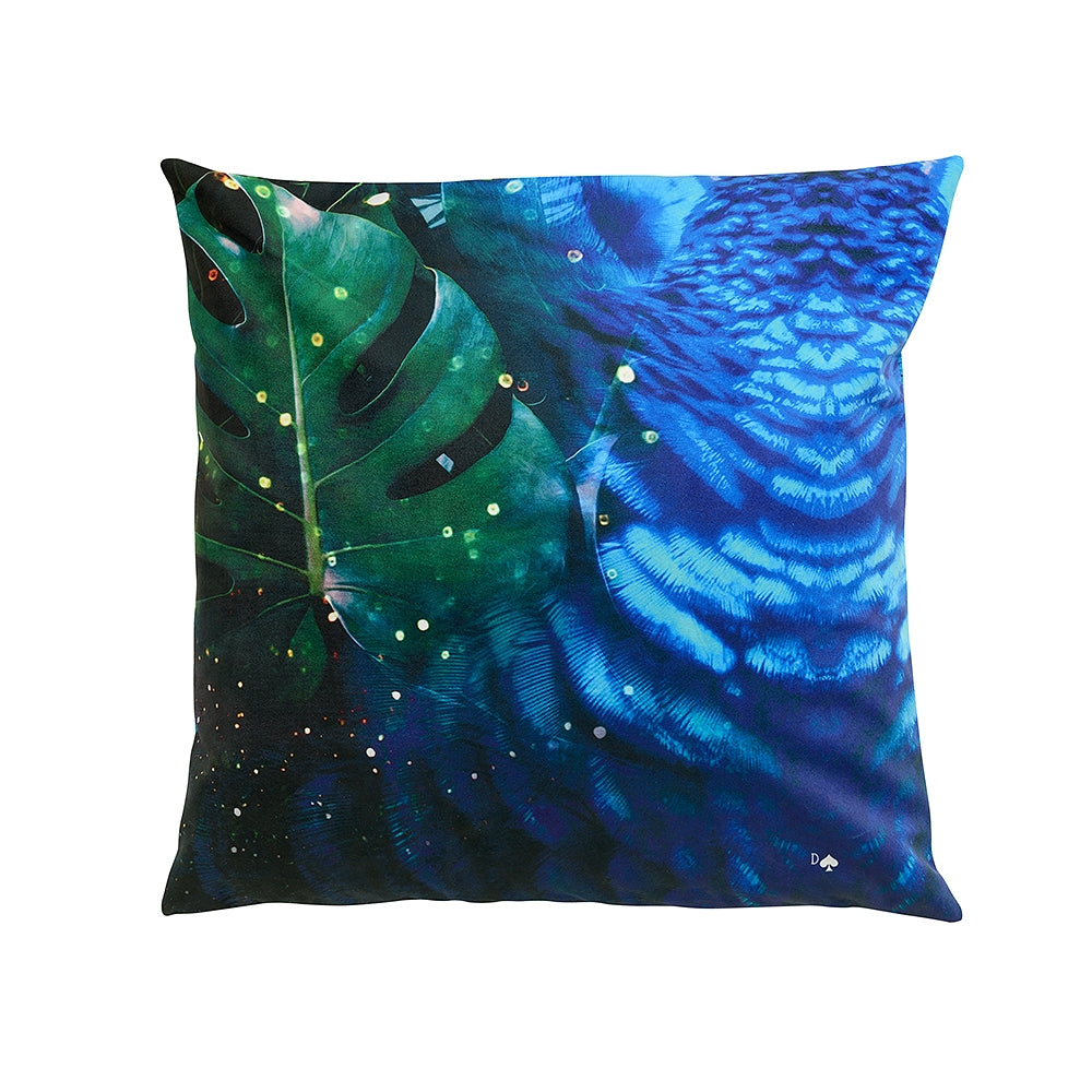 Coussin Tropic bleu 40x40