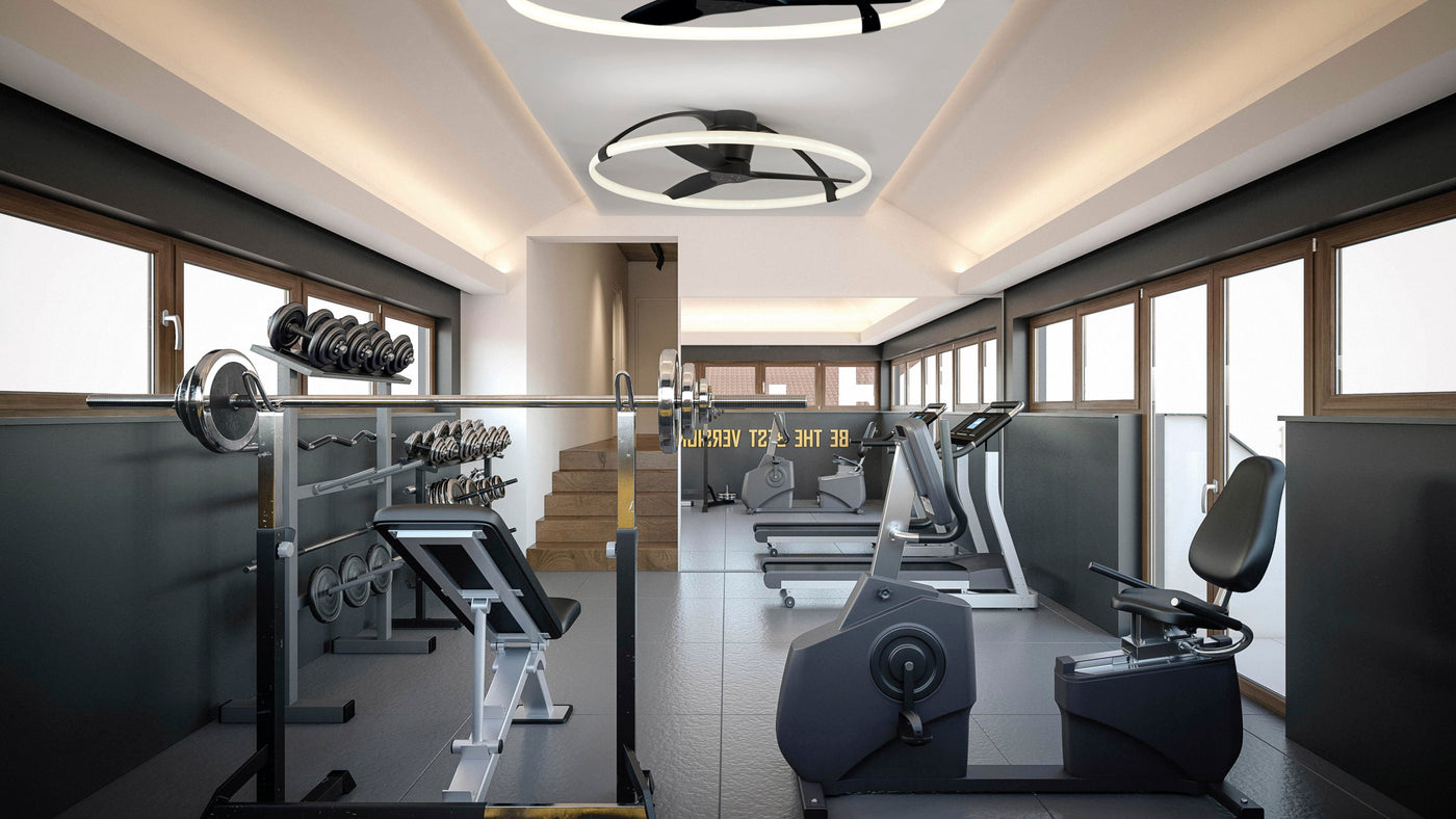 Plafonnier ventilateur Nepal noir Mantra 7531