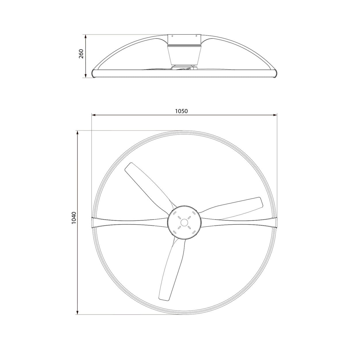 Plafonnier ventilateur Nepal gm blanc/bois foncé Mantra 7533