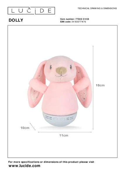 Lampe veilleuse à piles LAPIN Dolly LUCIDE 77500/01/66