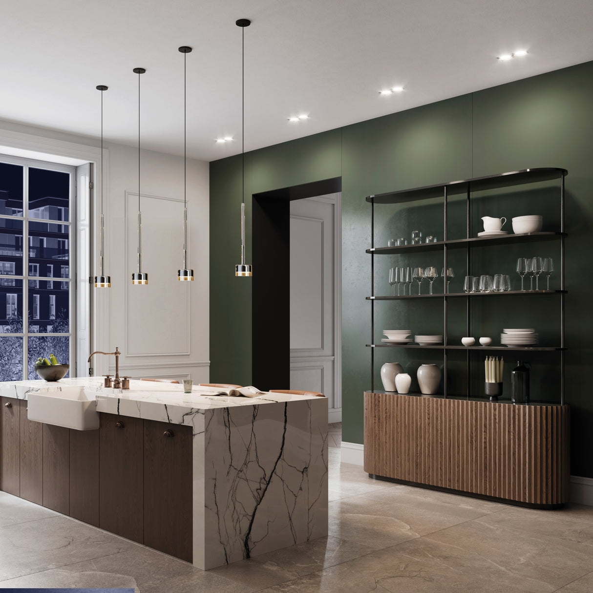 Suspension Tonic verre chrome Mantra 7875