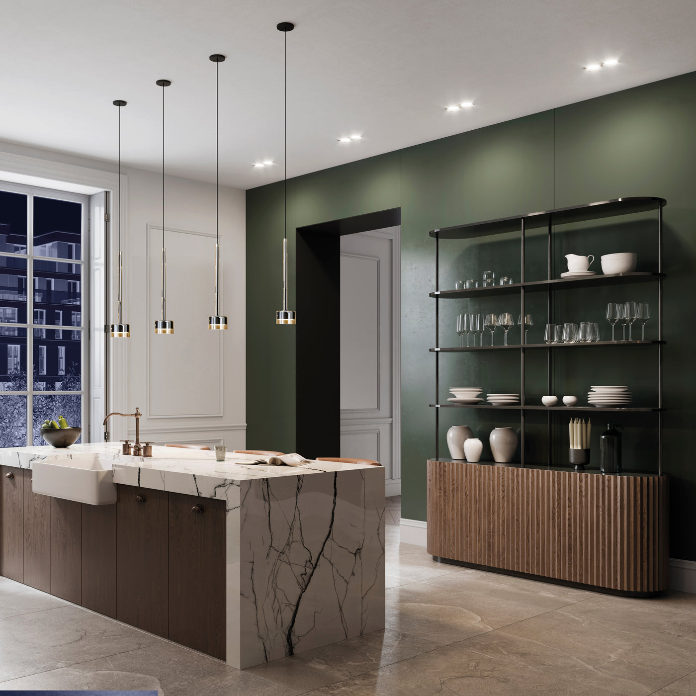 Suspension Tonic verre chrome Mantra 7875