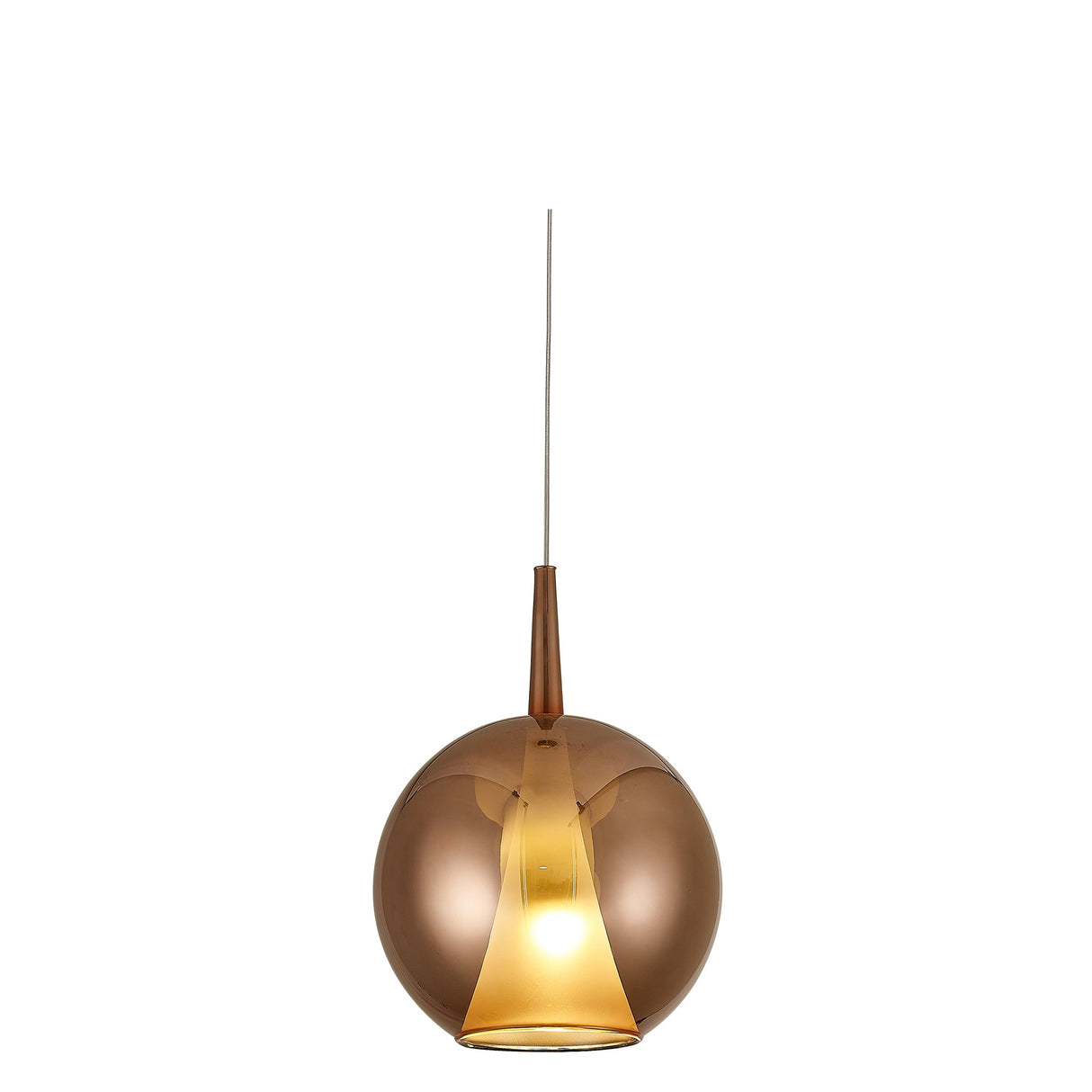 Suspension Elsa boule double verre cuivre, blanc Mantra 8241 + 8265