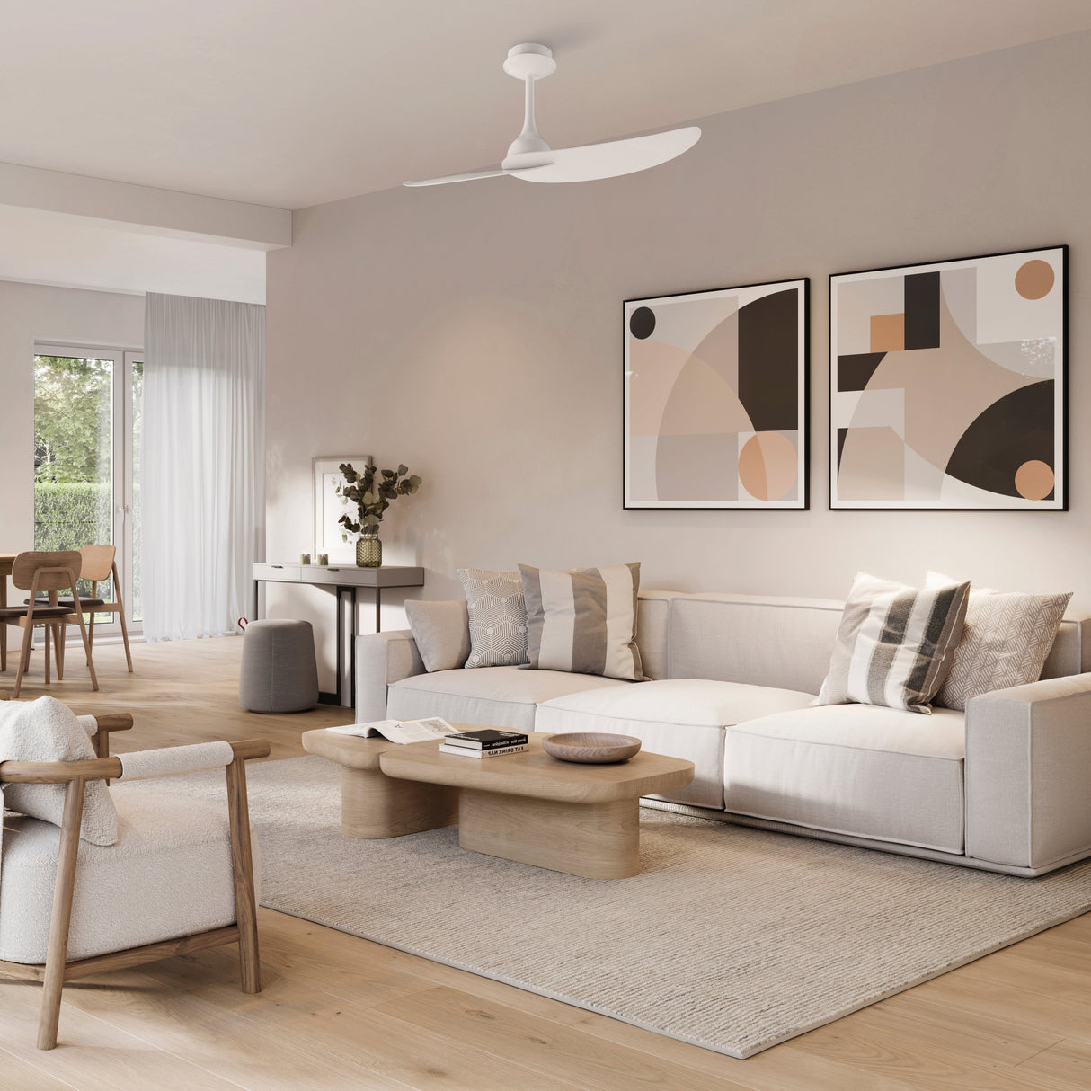 Plafonnier ventilateur IPANEMA blanc Mantra 9037