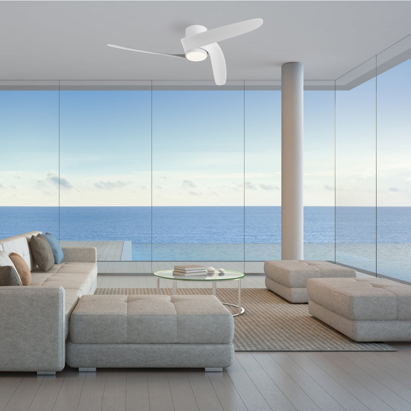 Plafonnier ventilateur GROENLAND S blanc Mantra 9066