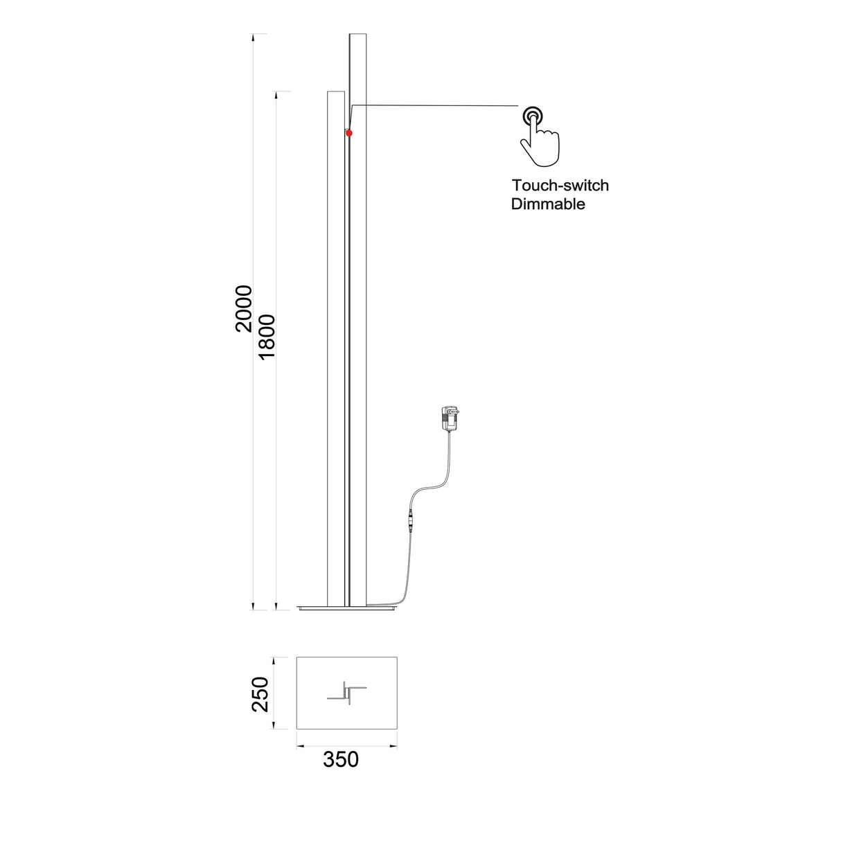 Lampadaire MANHATTAN blanc led 48 watts Mantra 9188