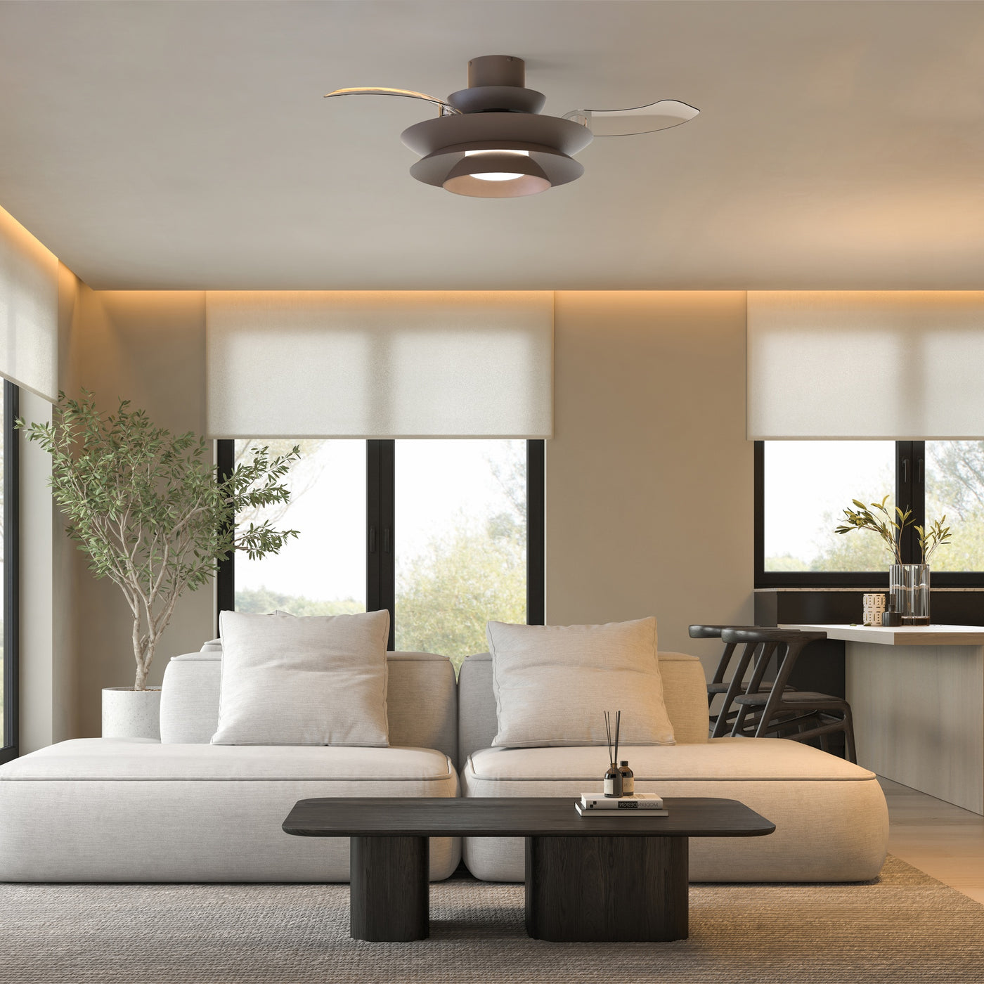 Plafonnier ventilateur ACONCAGUA café Mantra 9524