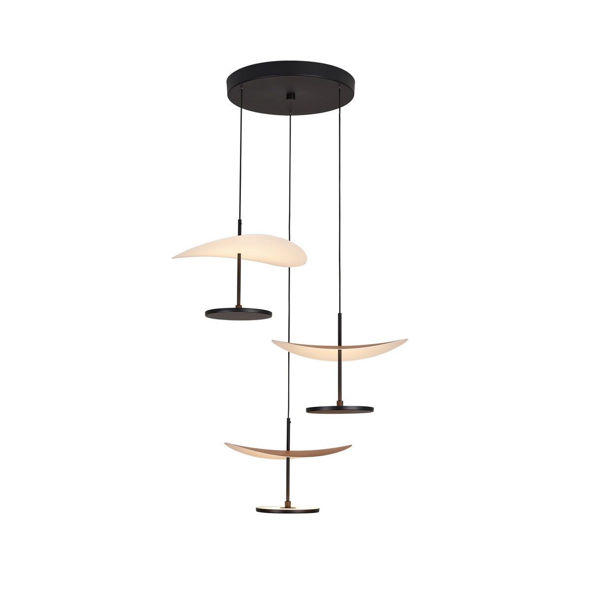 Suspension ABISAL hêtre CCT 3 Lumières led 32 watts Mantra 9697