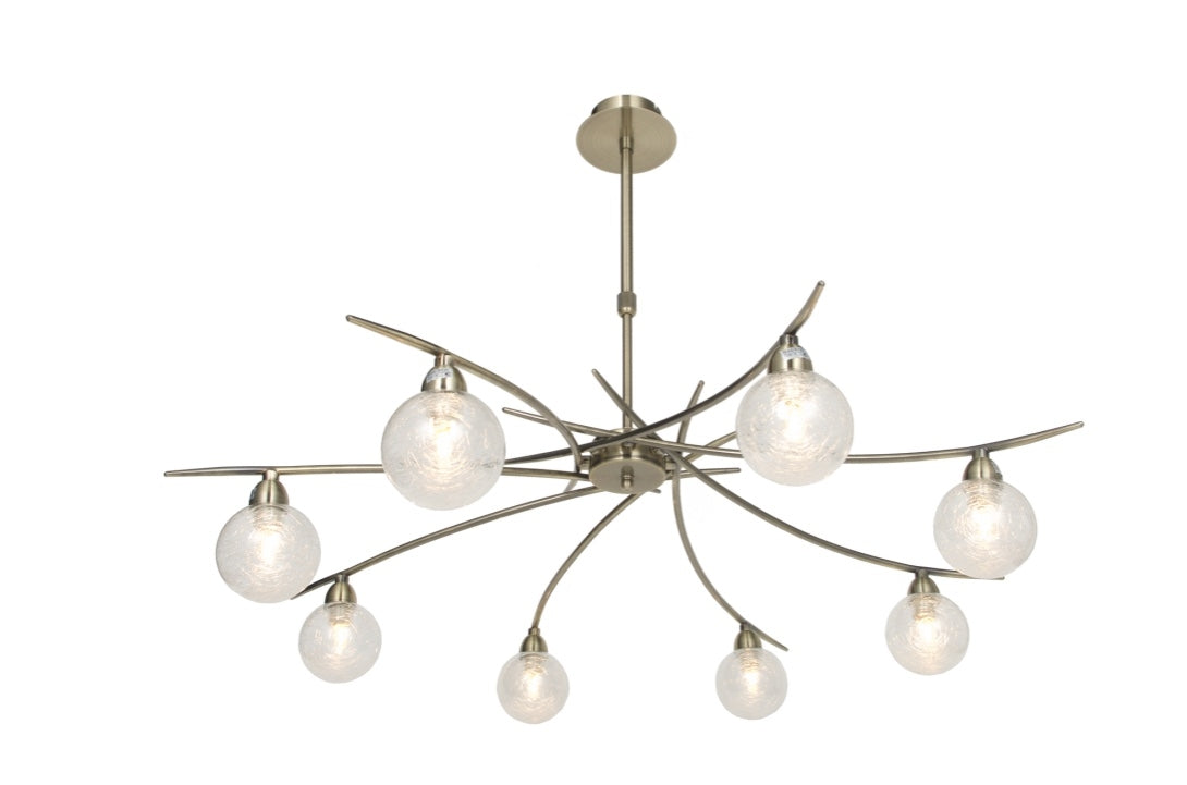 Lustre Snow nickel satiné 8 lumières D75 LD 1049A-8AP