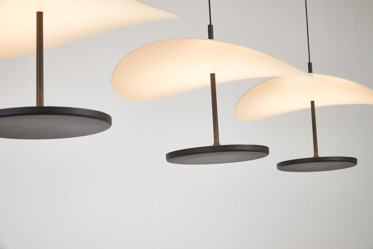 Suspension ABISAL hêtre CCT 3 Lumières led 32 watts Mantra 9696