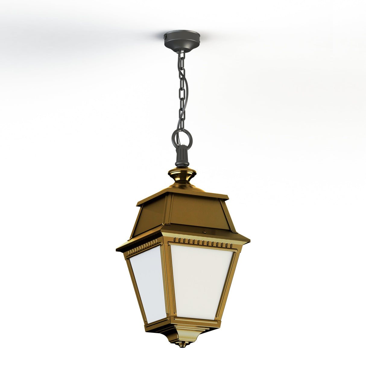 Suspension Avenue 2 N°1 LED opale Laiton vernis teinté 070 102103070