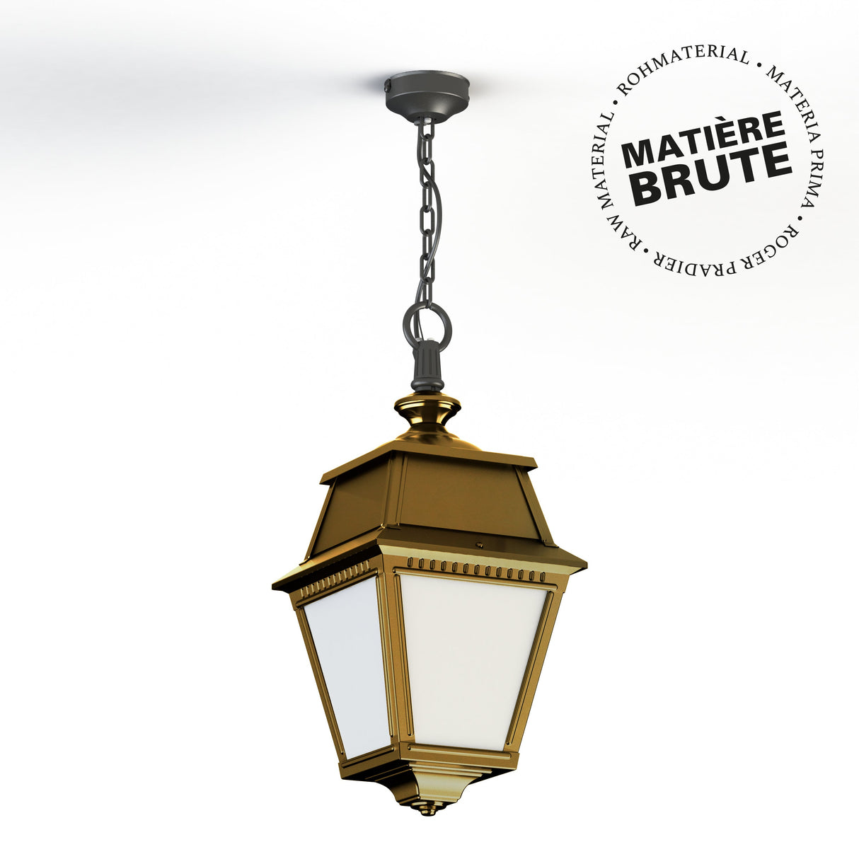 Suspension Avenue 2 N°1 LED Laiton brut 072 Diffuseur opale 102103072