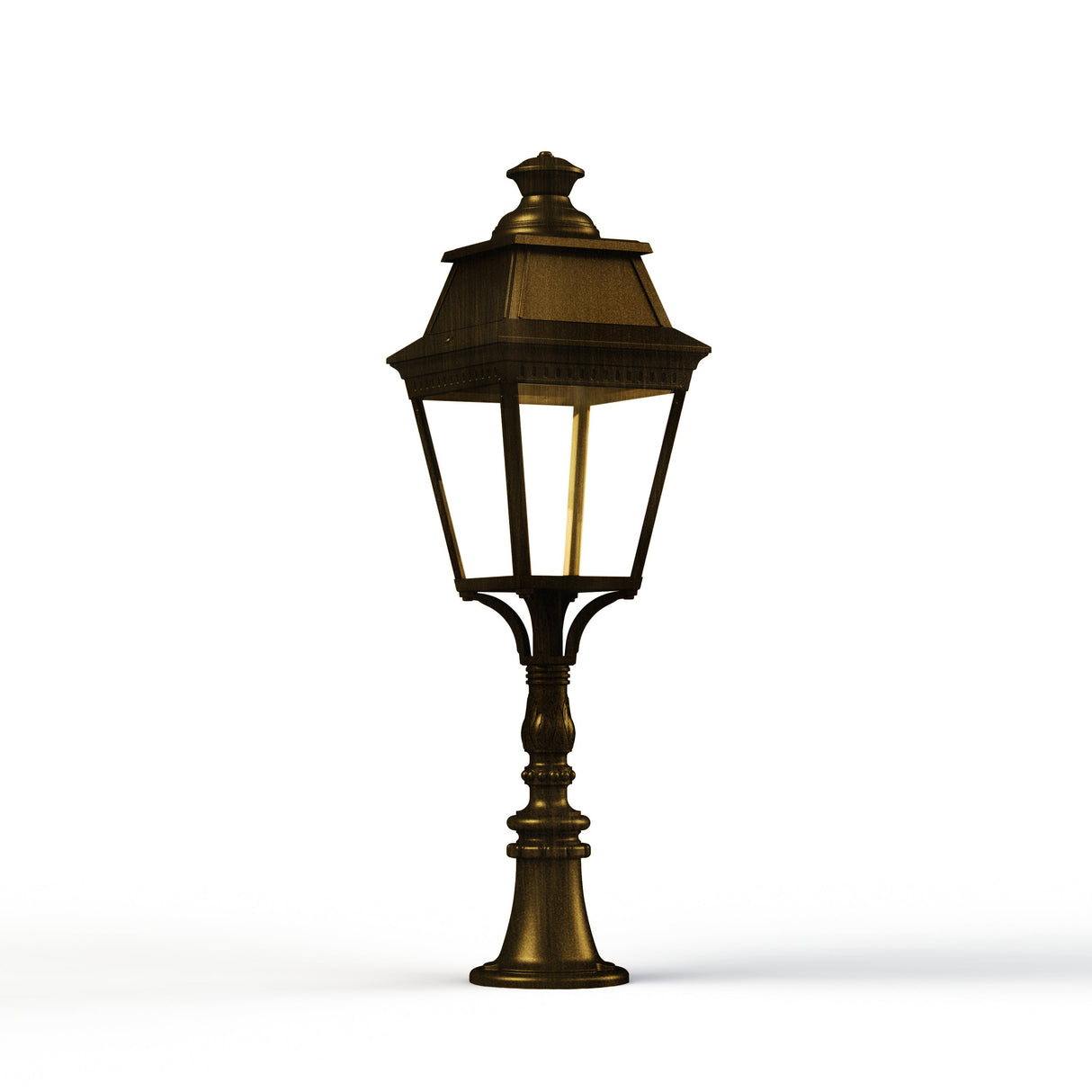 Borne Avenue 3 N°6 LED Warm Patine dorée 009 Diffuseur clair 103123009
