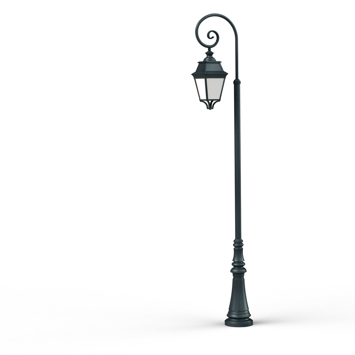 Lampadaire Avenue 3 N°9 LED Warm Patine vert de gris 008 Diffuseur opale 103140008