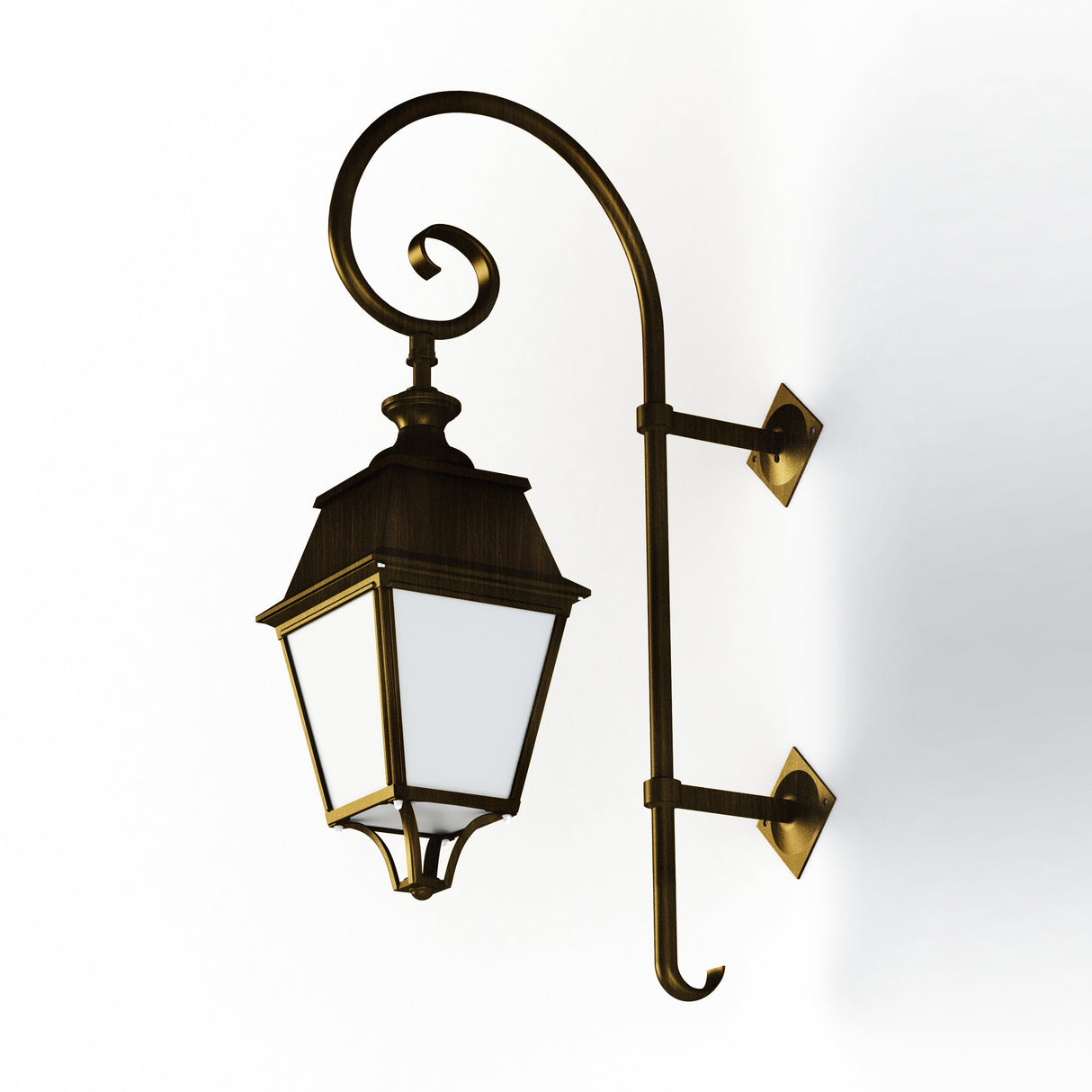 Applique Avenue 4 N°5 E27 opale Patiné doré 009 104130009