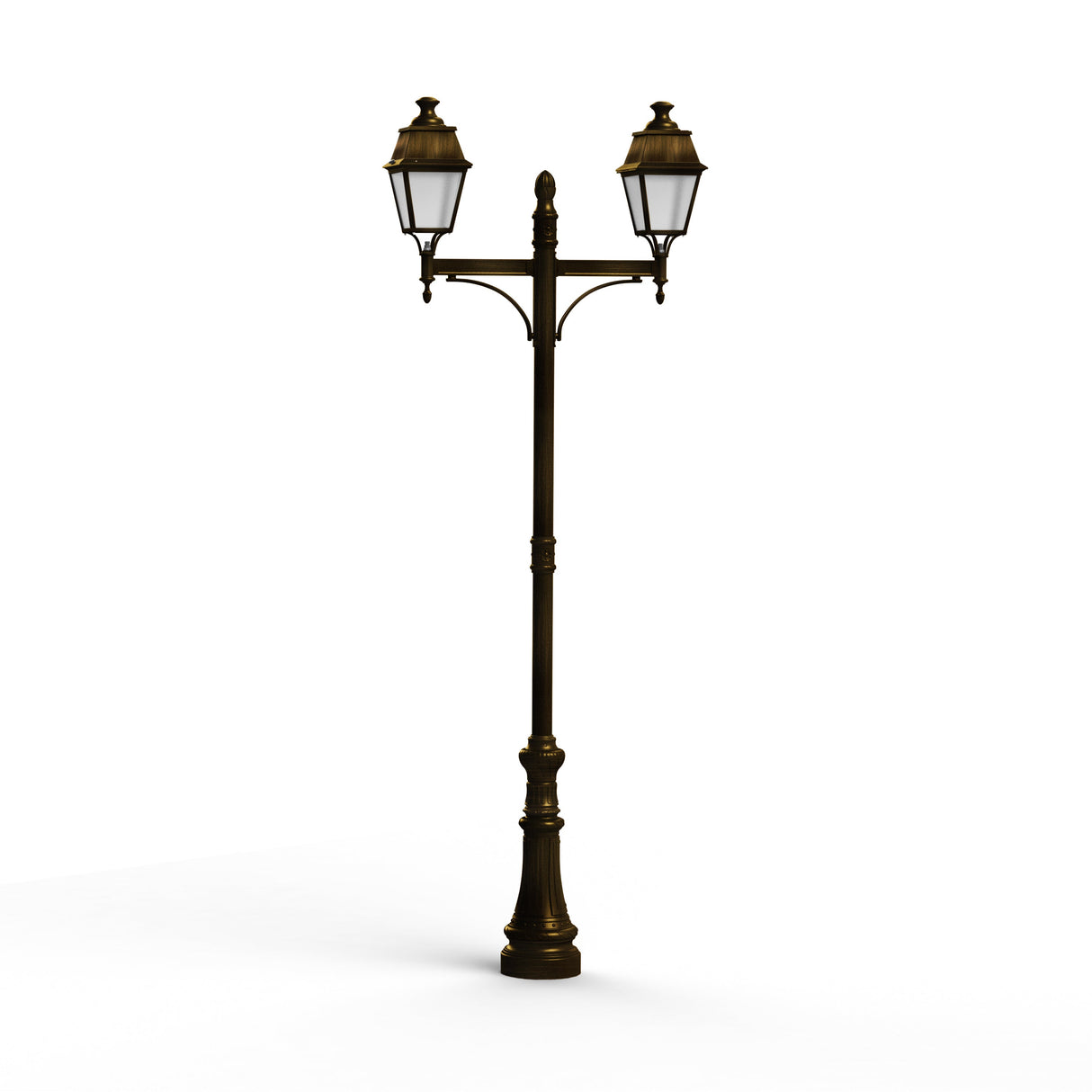Lampadaire Avenue 4 N°9 LED 35W 2700°K Patine dorée 009 PMMA clair structuré 104365009