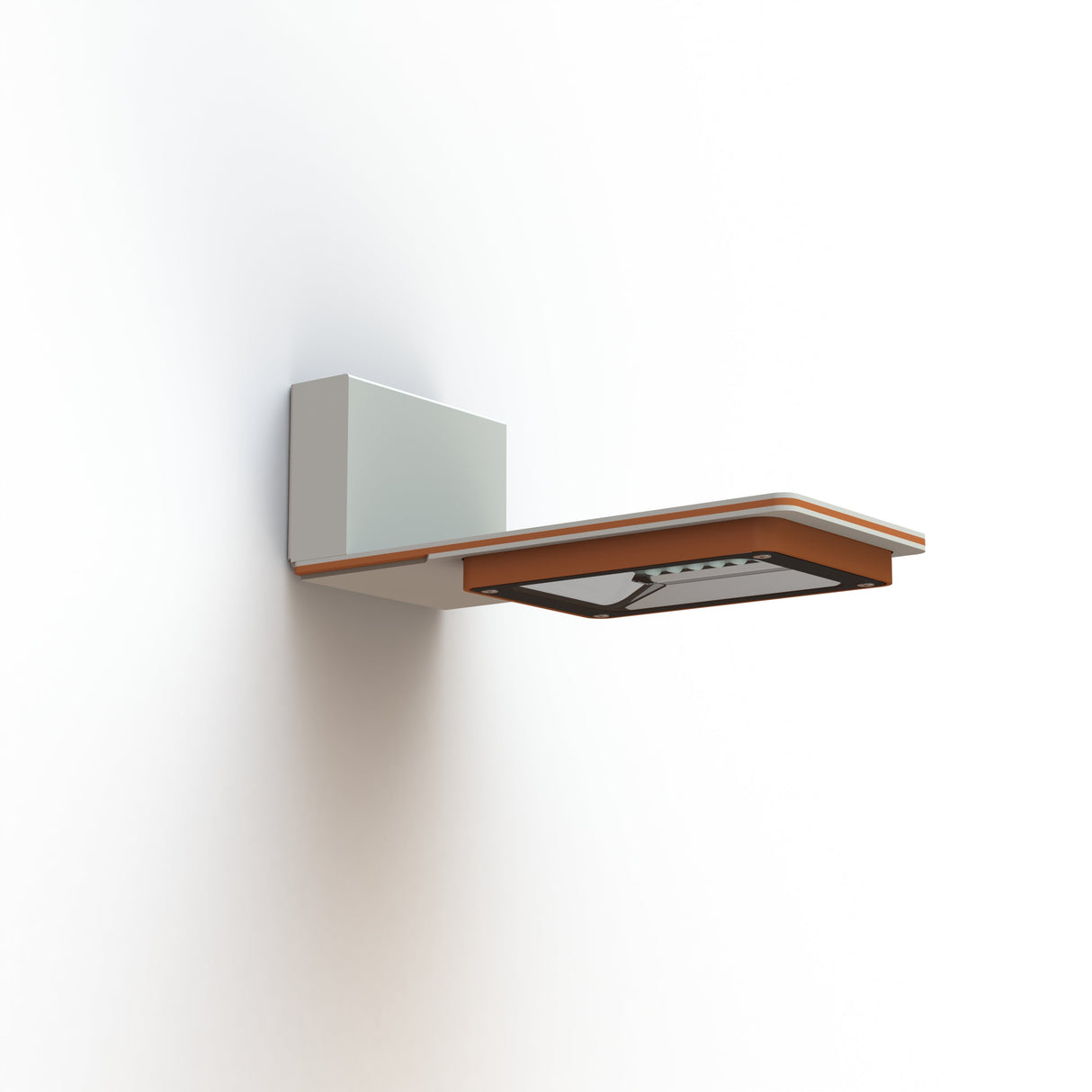 Applique Hector N°1 LED Asym 35W 2700K 1-10V Orangé pur 014, Support Gris 105 182234014