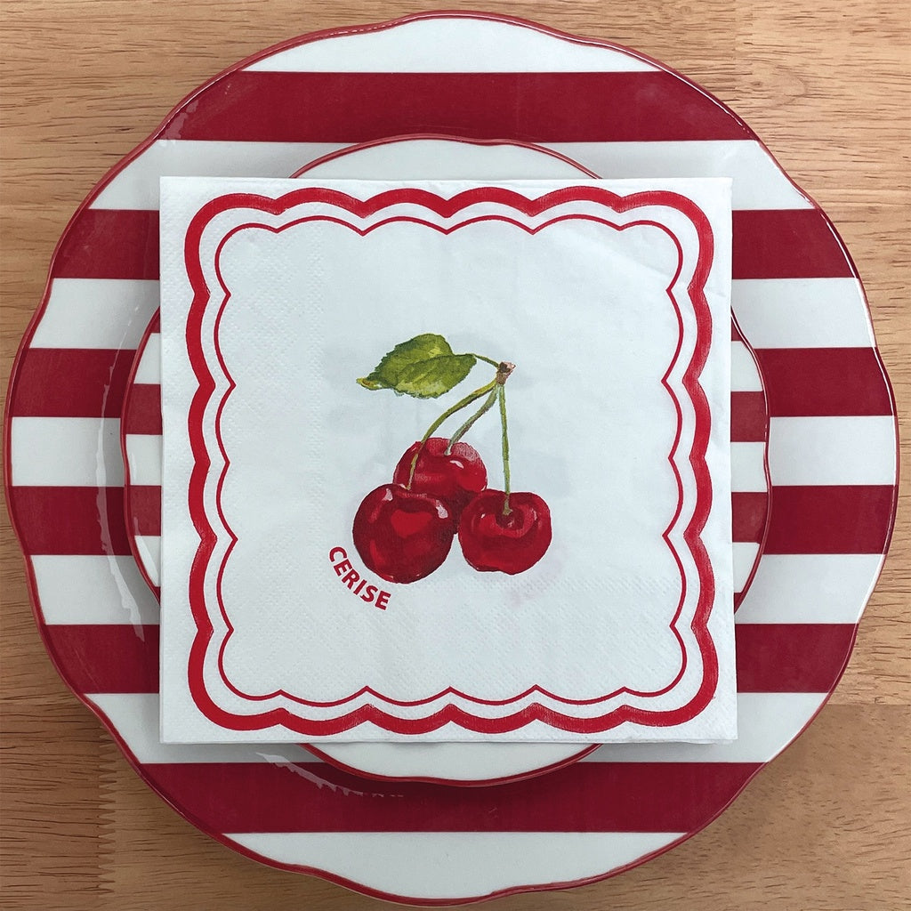 Set de 4 assiettes plate "TRATTORIA" rouge D26,7cm 017895