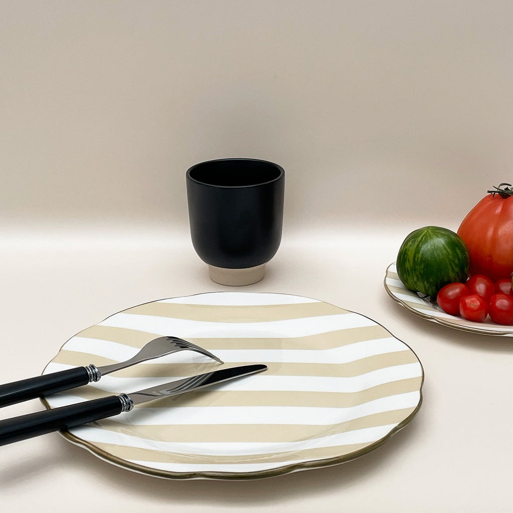 Set de 4 assiettes plate "TRATTORIA" beige D26,7cm 017897