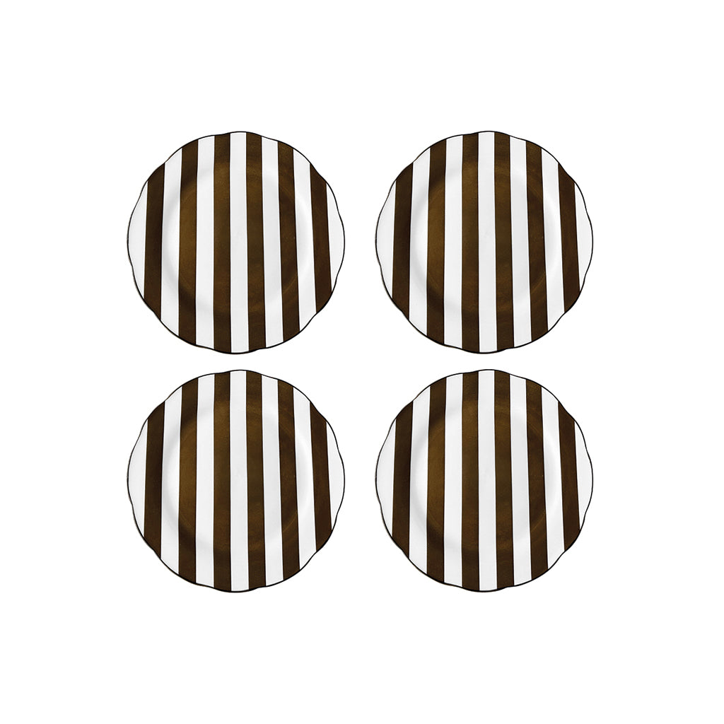 Set de 4 assiettes dessert "TRATTORIA" brun D19cm 017781