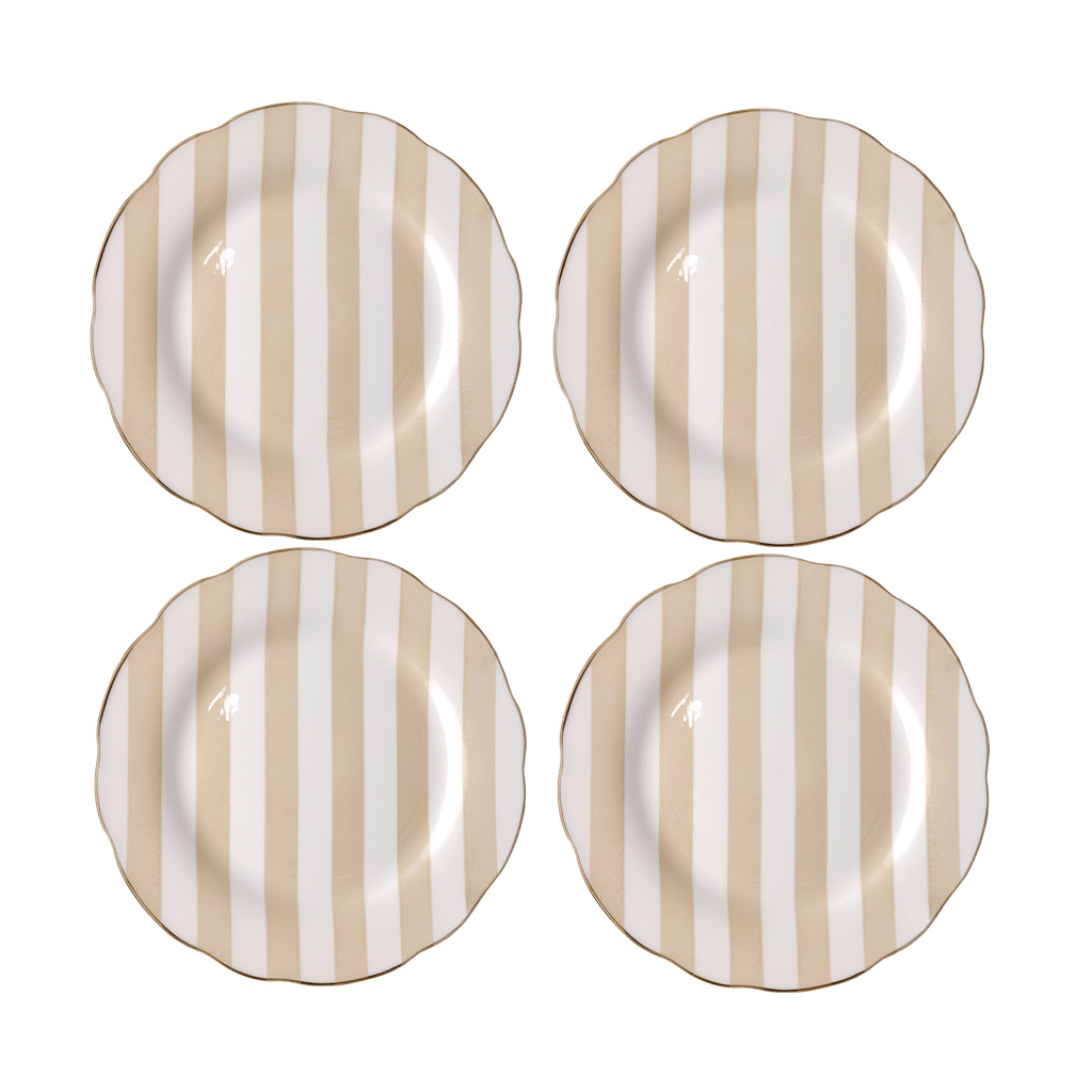 Set de 4 assiettes plate "TRATTORIA" beige D26,7cm 017897