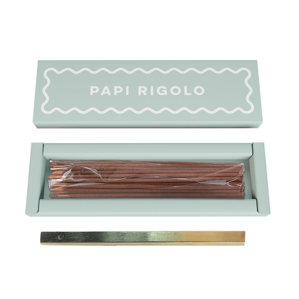 Encens boite de 30 bâtonnets+ support "PAPI RIGOLO" parfum marin et sauge 018224