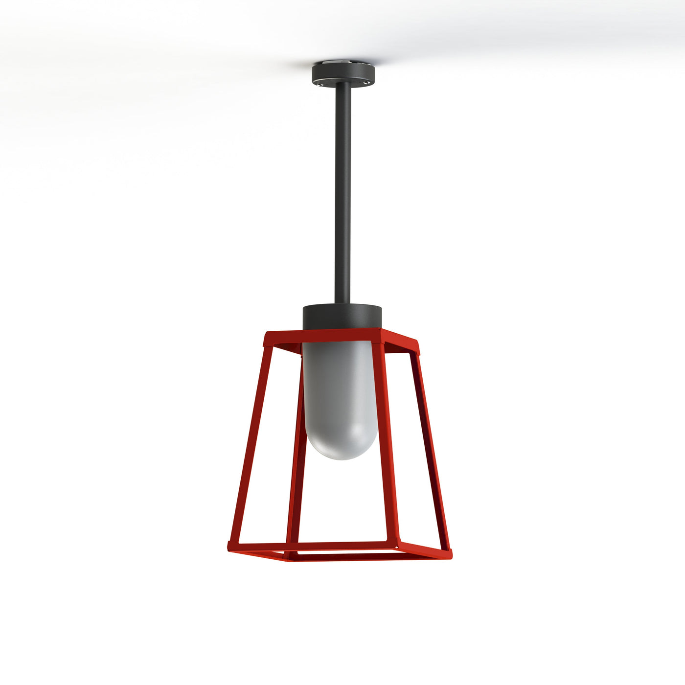 Plafonnier Lampiok 2 N°1 diffuseur opale Rouge tomate 110 - Gris noir 107 178002110