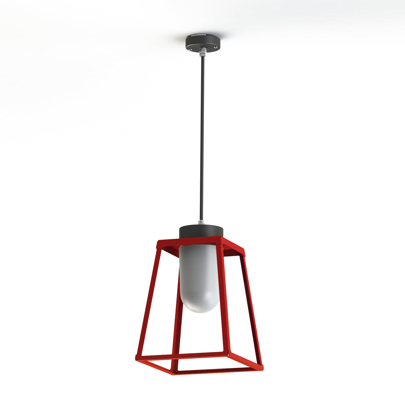 Suspension Lampiok 2 N°2 diffuseur opale Rouge tomate 110 - Gris noir 107 178004110