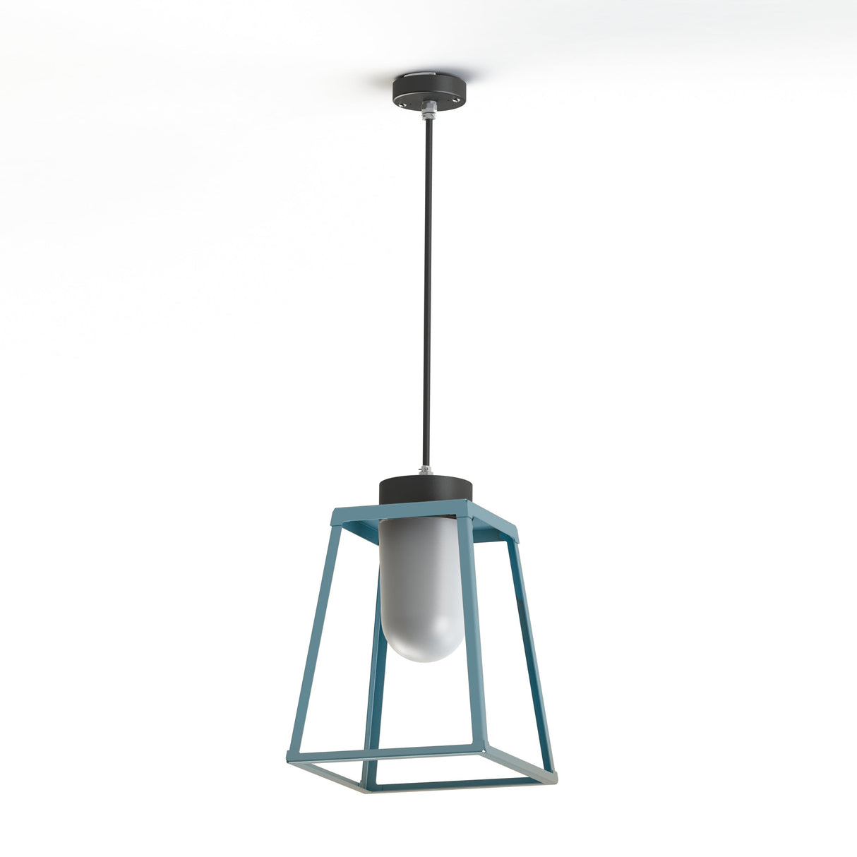 Suspension Lampiok 2 N°2 diffuseur opale Bleu 111 - Gris noir 107 178004111