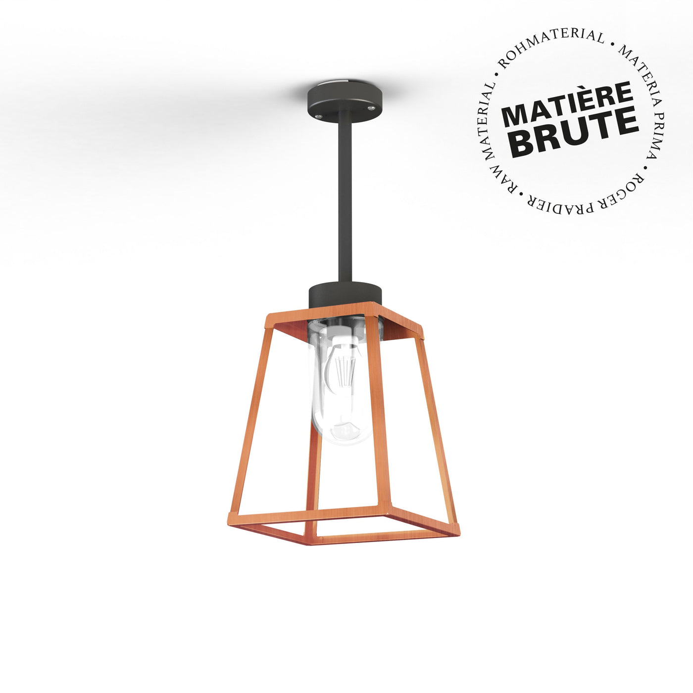 Suspension Lampiok 1 N°2 Cuivre brut 082 Diffuseur clair 131003082