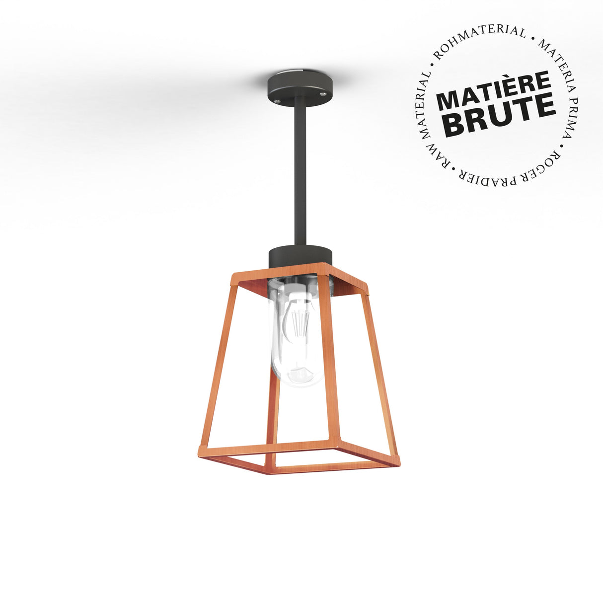 Suspension Lampiok 1 N°2 Cuivre brut 082 Diffuseur clair 131003082