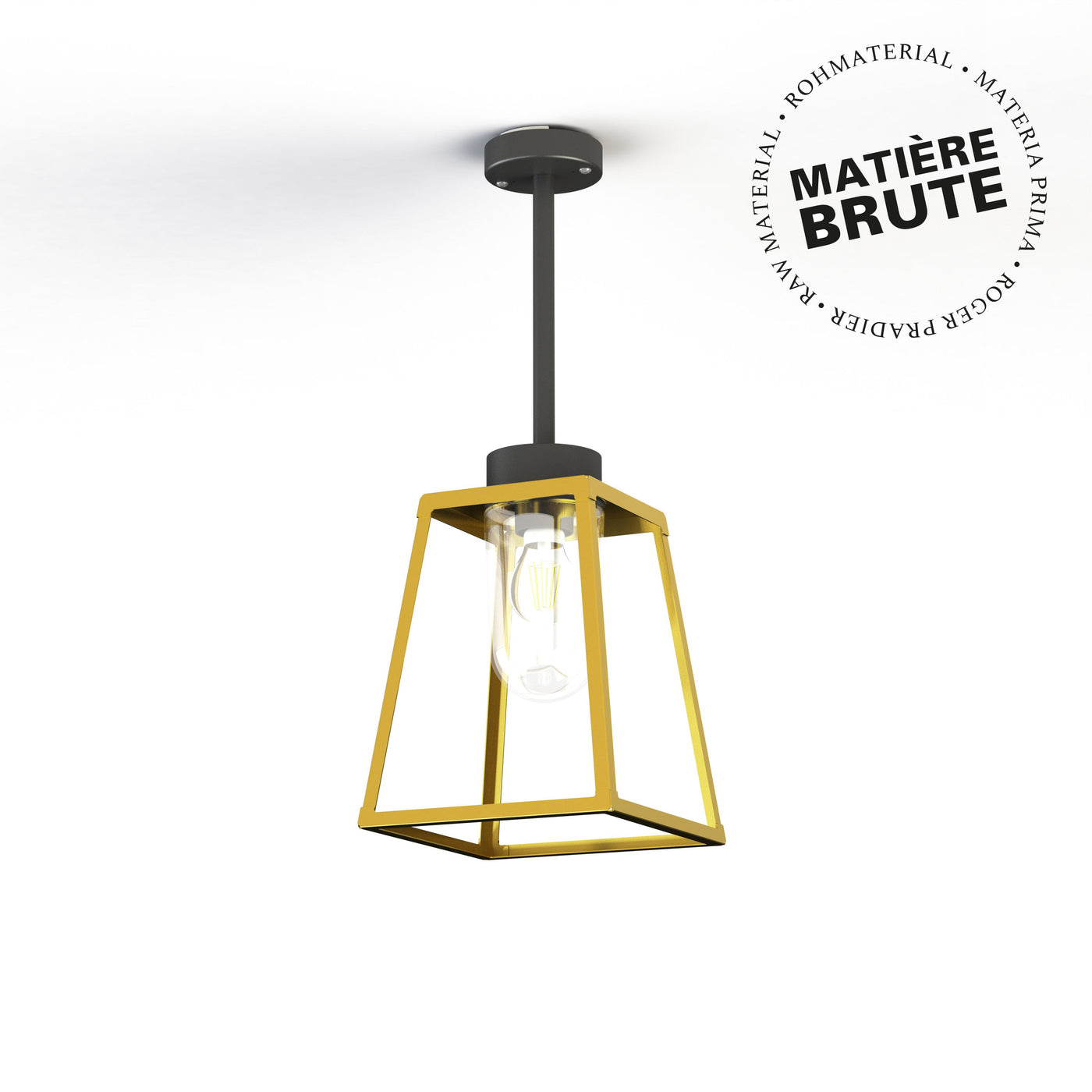 Suspension Lampiok 1 N°2 Laiton brut 072 Diffuseur clair 131003072