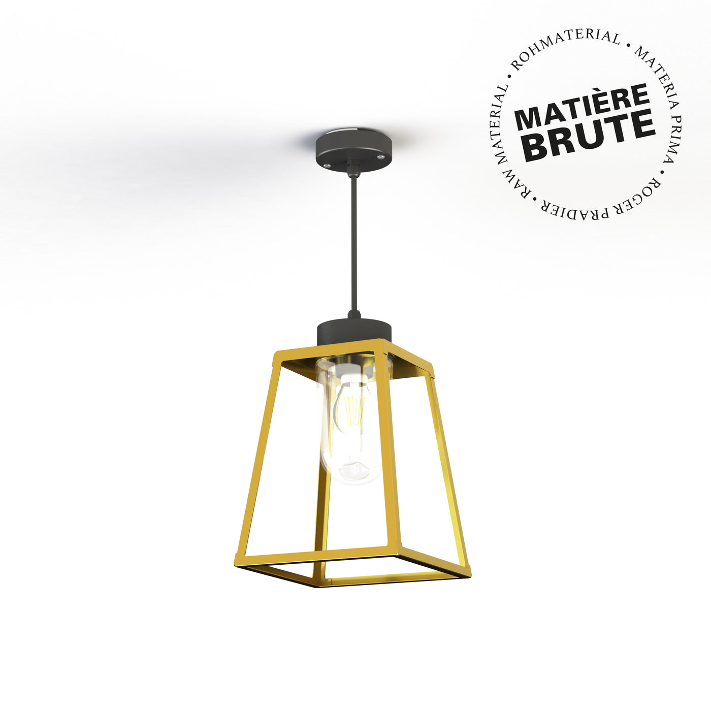 Suspension Lampiok 1 N°3 Laiton brut 072 Diffuseur clair 131005072