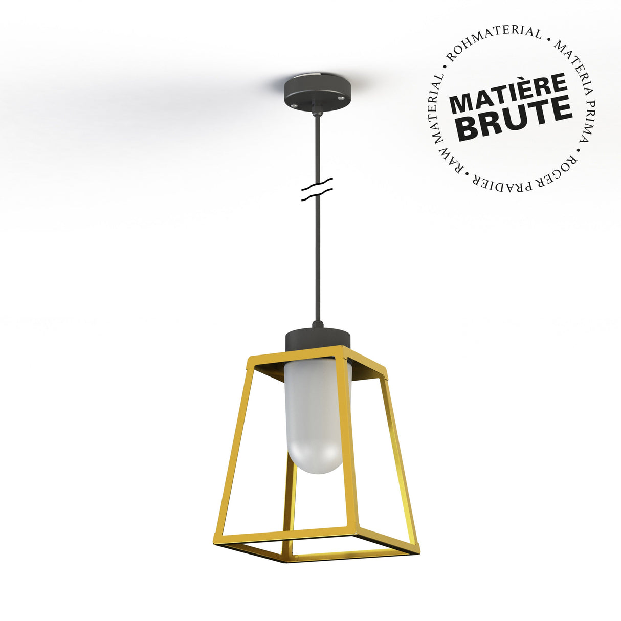 Suspension Lampiok 1 N°4 Laiton brut 072 Diffuseur opale 131008072