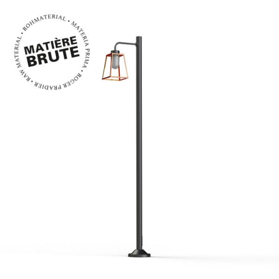 Lampadaire Lampiok 1 N°7 Cuivre brut 082 Diffuseur opale 131014082