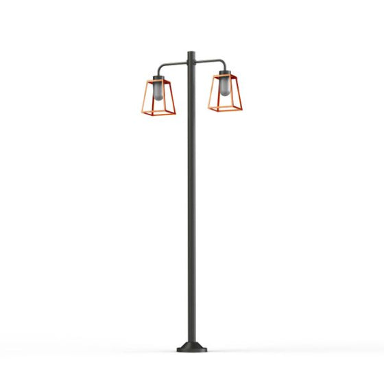 Lampadaire Lampiok 1 N°8 opale Cuivre patiné vernis 080 131016080