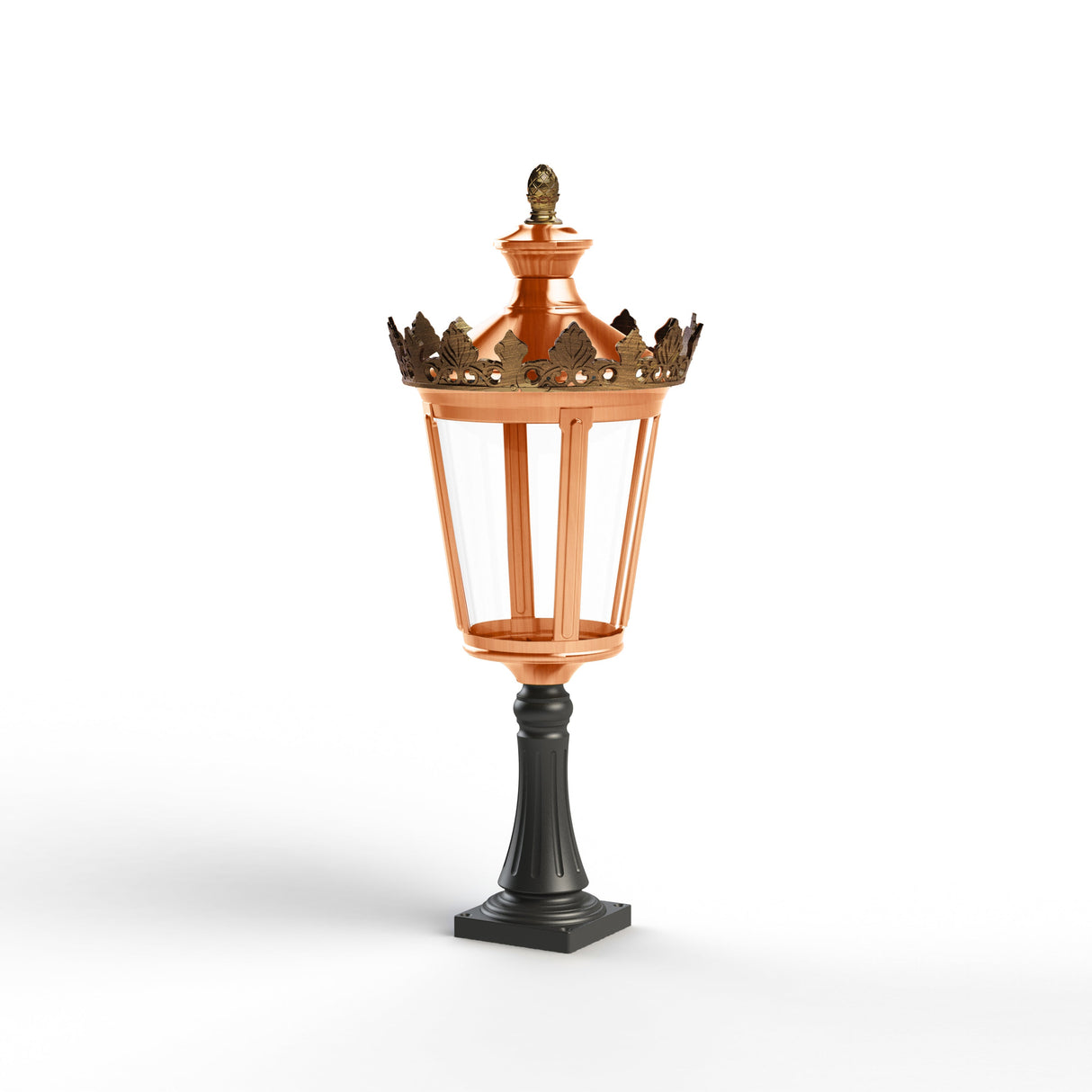 Borne Louvre N°3 LED 2700°K Cuivre patiné vernis 080 133106080