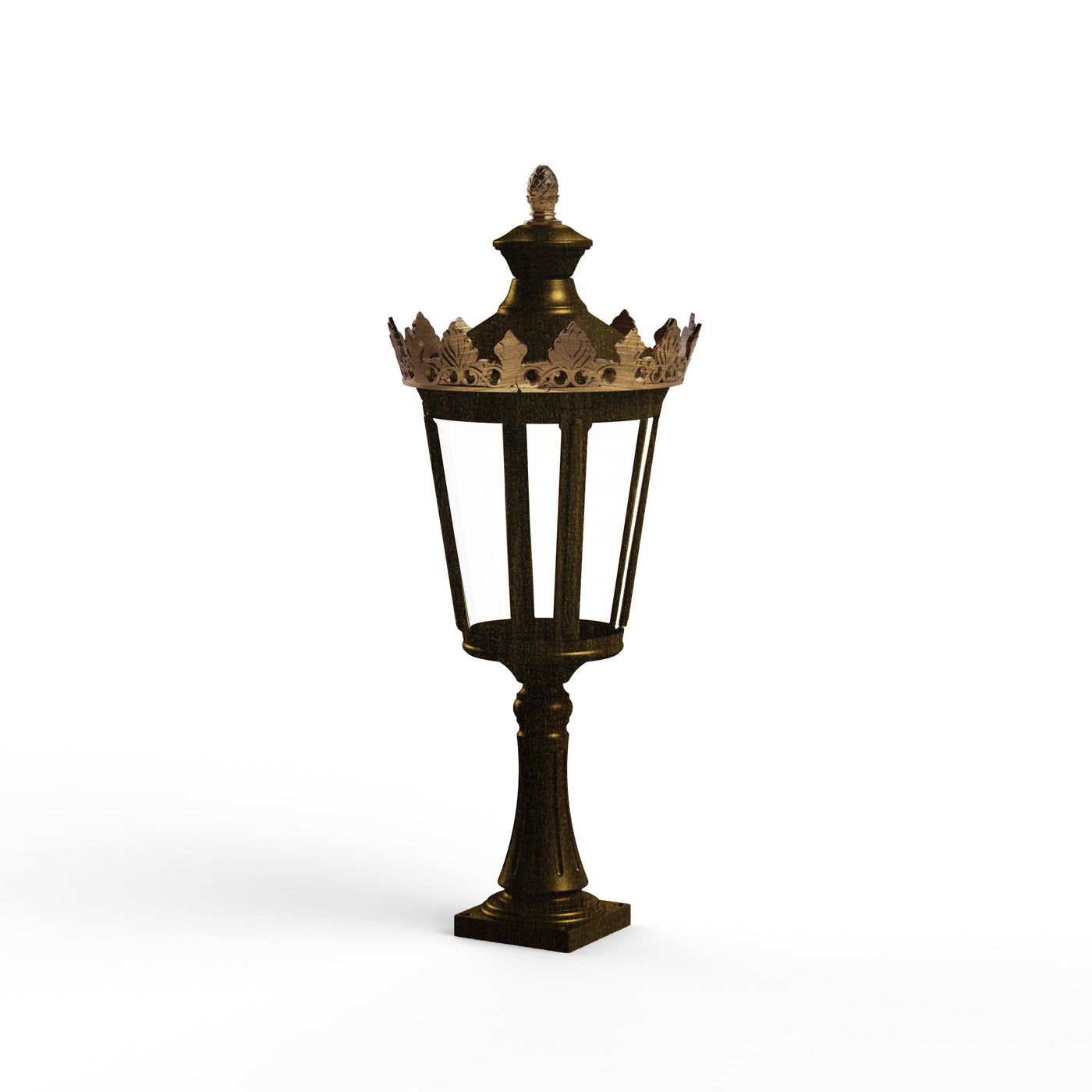 Borne Louvre N°3 LED 2700°K Patiné doré 009 133106009