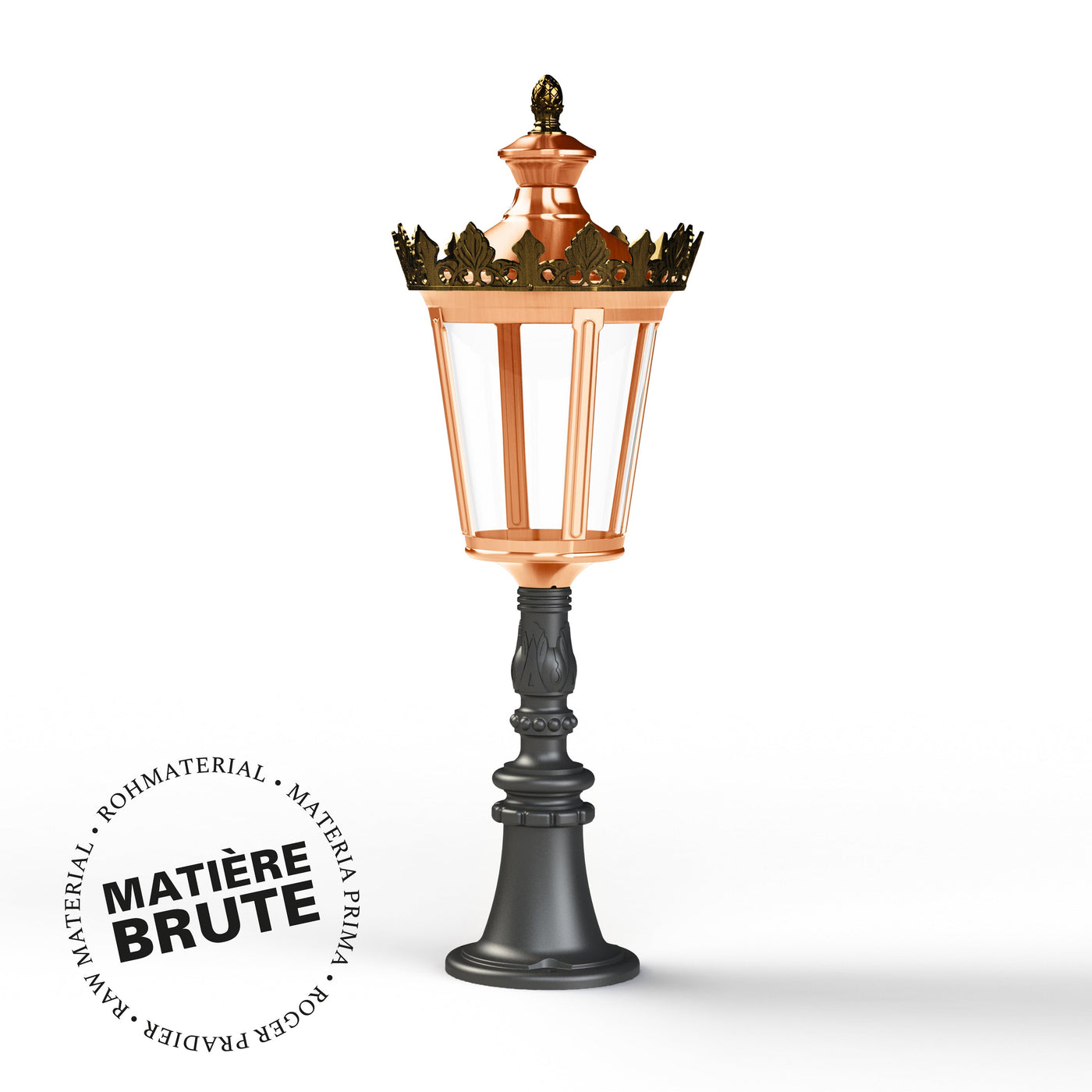 Borne Louvre N°7 LED 2700°K Cuivre brut 082 133114082