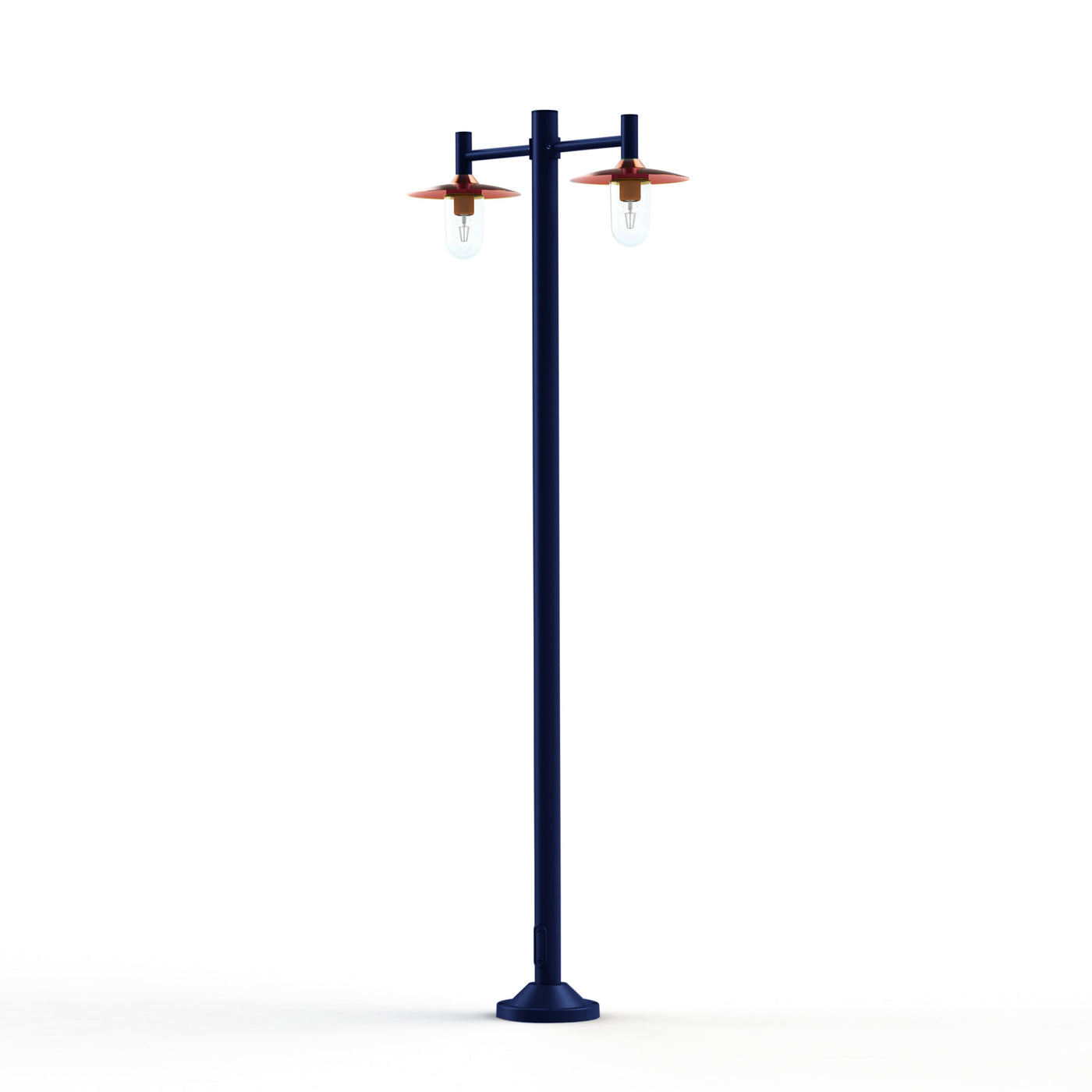 Lampadaire Montana N°4 clair Dôme cuivre brut- Bleu acier 065 139023065