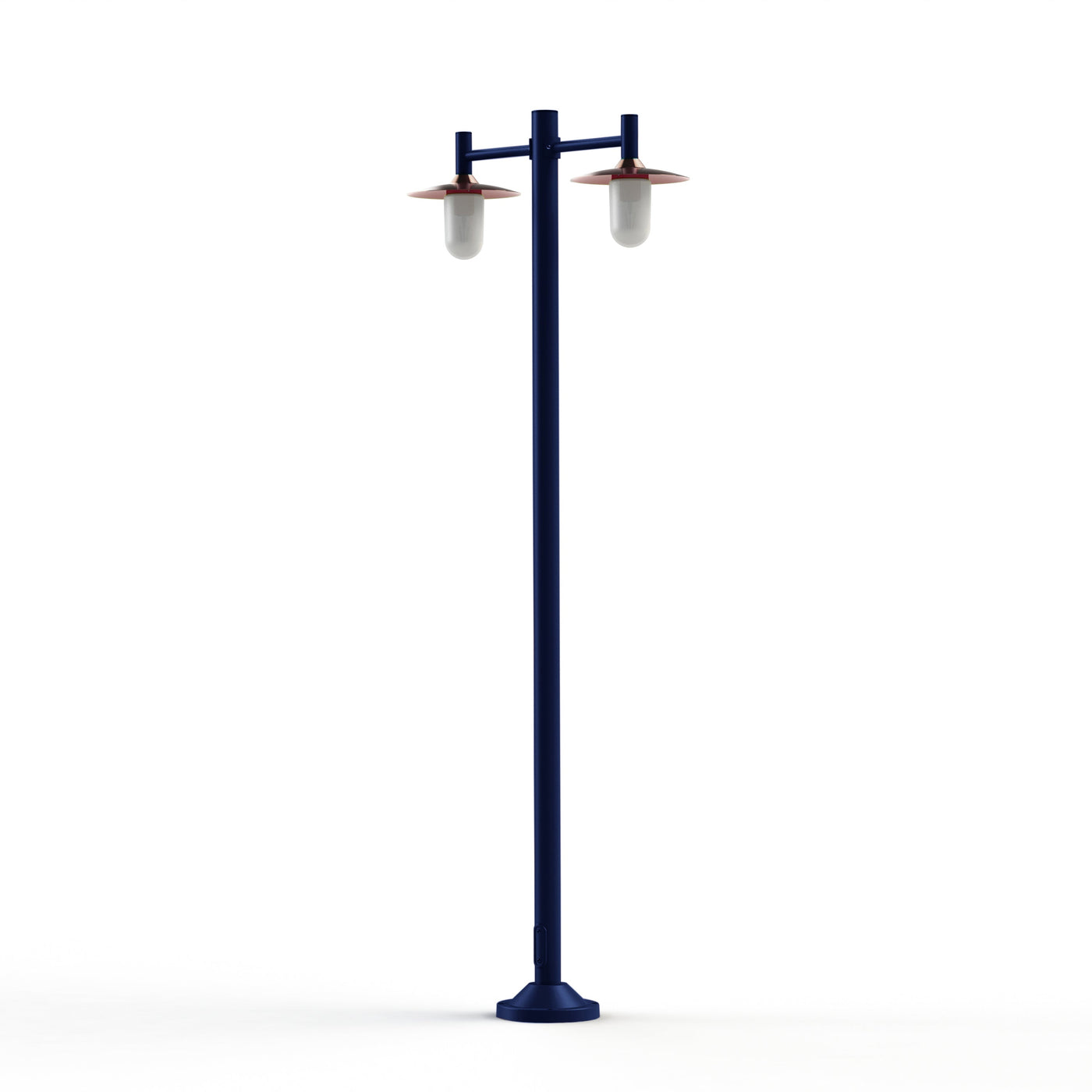 Lampadaire Montana N°4 opale Dôme cuivre brut- Bleu acier 065 139024065