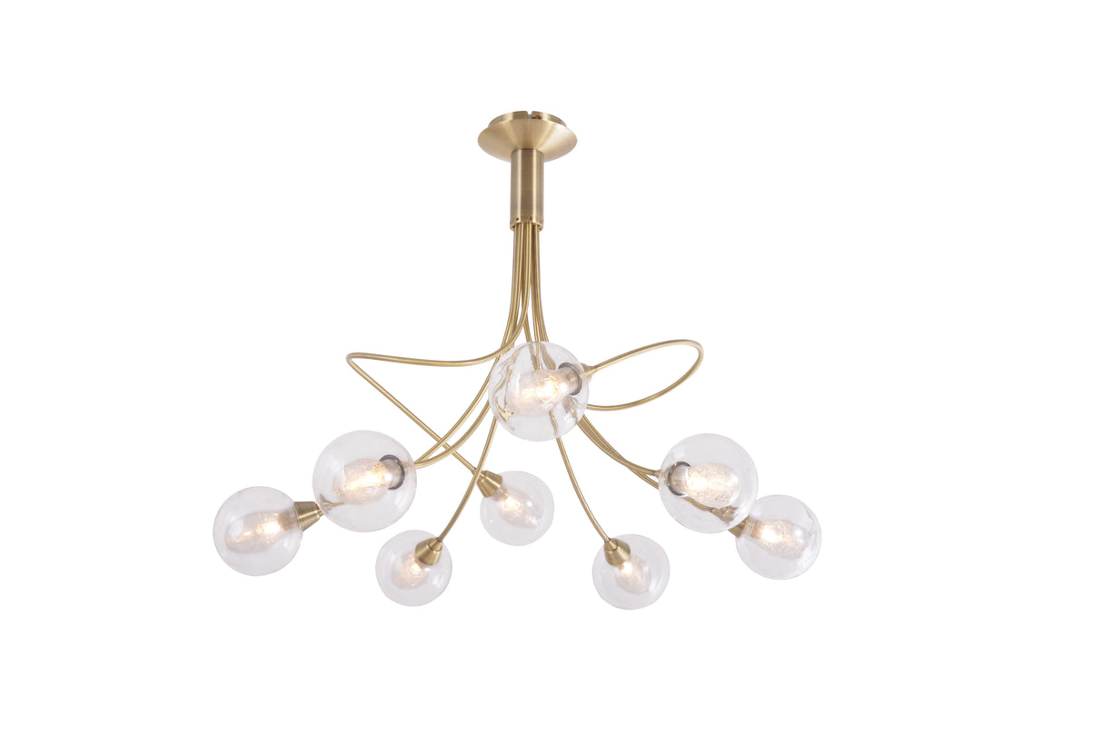 Lustre Spring laiton patiné 8 lumières LD 5058-8AP D62