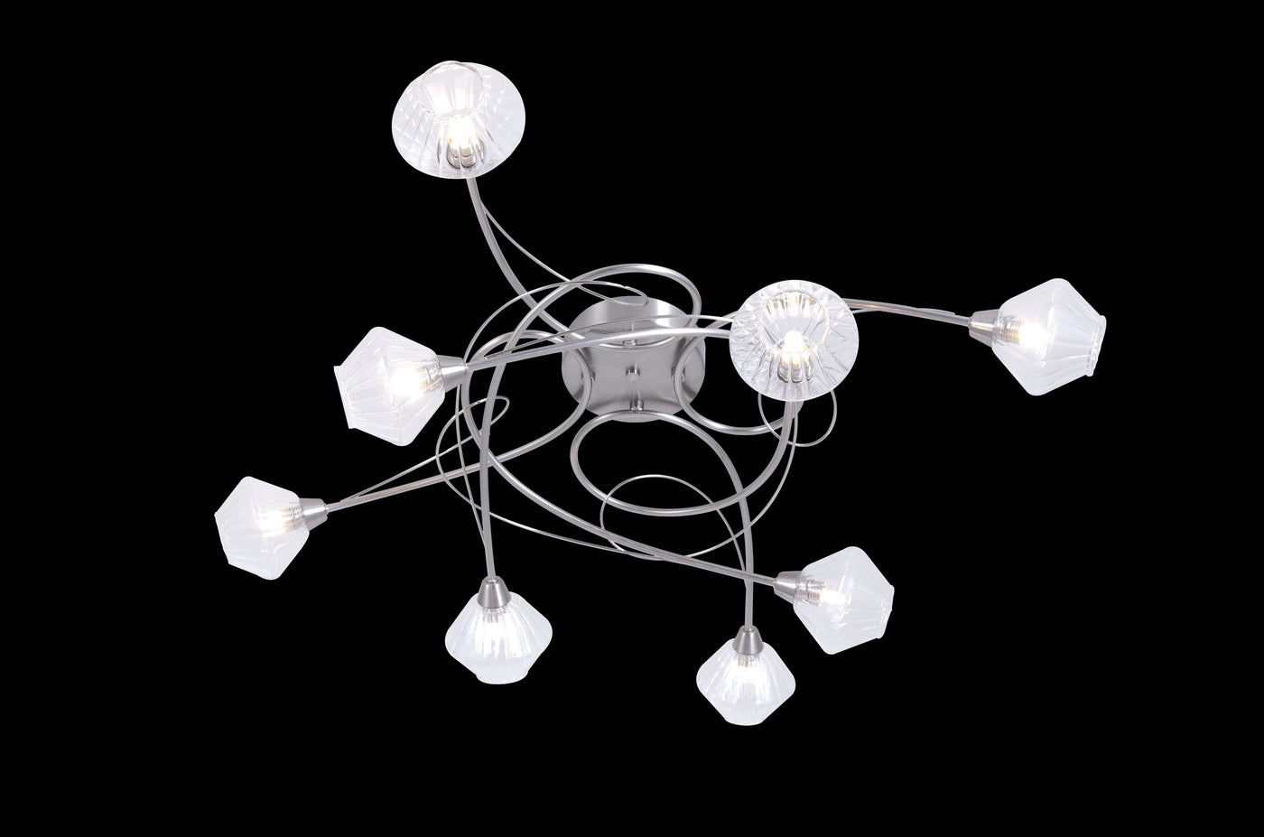 Plafonnier Diamant 8L nickel satiné hj5149-8sc