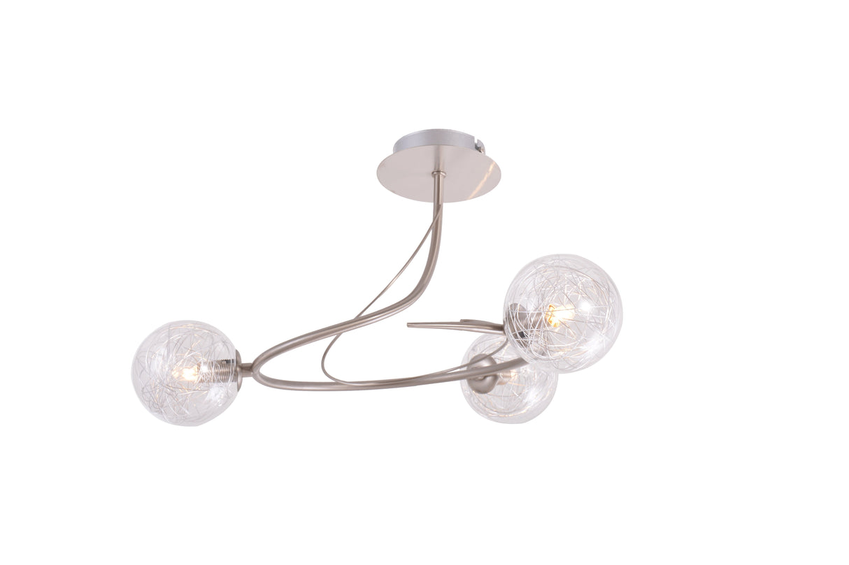 Plafonnier Planet nickel satiné 3 lumières LD 5151-3SC