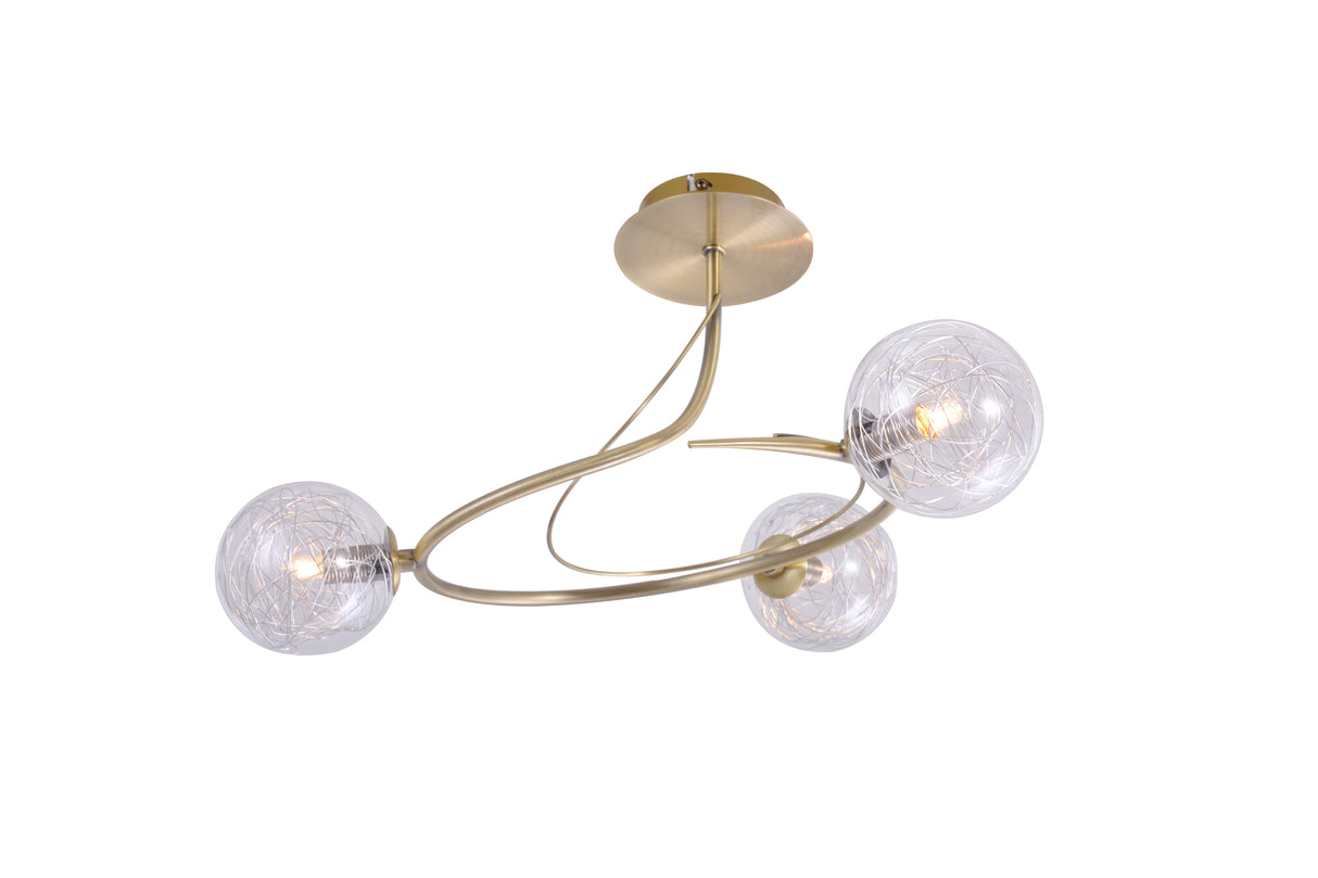 Plafonnier Planet laiton patiné D54 LD 5151-3AC