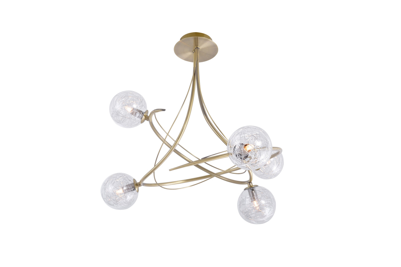 Plafonnier Planet laiton patiné 5 lumières LD 5151-5AC